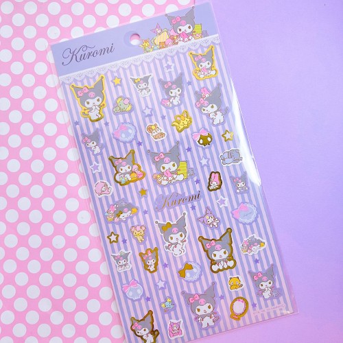Kuromi Gold Foil Sticker Sheet